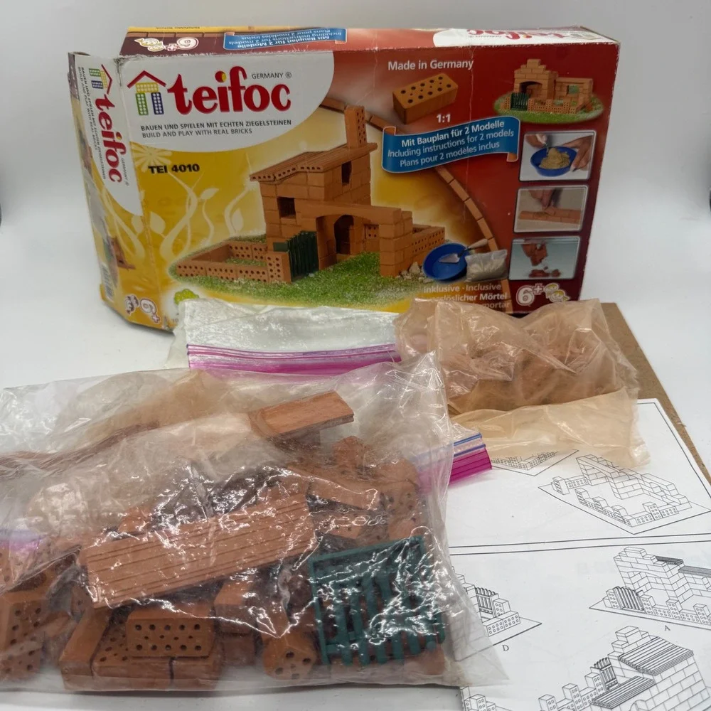 Teifoc TEI 4010 Real Brick Construction Set Made in Germany Incomplete As-Is